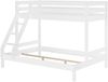 Doppel-Etagenbett 140x200 und 90x200 Erwachsenen-Stockbett Kiefer Massivholz weiß V-60.18W-09-14Rollrost und Matratze inkl. Bild 5