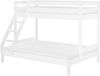 Doppel-Etagenbett 140x200 und 90x200 Erwachsenen-Stockbett Kiefer Massivholz weiß V-60.18W-09-14Rollrost und Matratze inkl. Bild 3