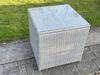 Fimous Polyrattan Beistelltisch Gartenmöbel im Freien Couchtisch Helles Grau Bild 2