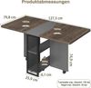 GarveeMore Esstisch Klappbarer mit 2 Ablagefächern,ausziehbarer,für kleine Räume, vielseitiger Klapptisch für Küche und Büro,Schreibtisch,Esszimmermöbel Bild 2
