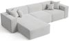 GRAINGOLD Ecksofa Arizona, Eckcouch für Wohnzimmer, Moderne Ecksofa, L-Form, Velour-Stoff, Grau, Links Bild 5