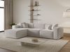 GRAINGOLD Ecksofa Arizona, Eckcouch für Wohnzimmer, Moderne Ecksofa, L-Form, Velour-Stoff, Grau, Links Bild 3