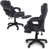 Trisens Bürostuhl mit gepolsterten Armlehnen und Kopfunterstützung, ergonomisch und höheverstellbar, Stoff Dunkelgrau, (95-105) x 70x65 cm Bild 3