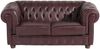 Sofa 2-Sitzer Kalea Bezug Wischleder Buche nussbaum dunkel / rot 21374 Bild 2