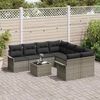 vidaXL Gartensofa-set mit Kissen 9 pcs Grau Poly-Rattan 3345299 Bild 3
