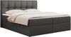Boxspringbett mit Kopfteil und Topper, Doppelbett - RICO - 200x200cm - Grau Kunstleder - H3 Bild 3