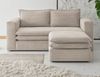 Sofa 2-Sitzer Pesaro in beige Cord Set inkl. Hocker Bild 2
