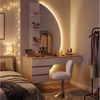 HOMALL Schminktisch Hängender Schminktisch mit drei einstellbaren Farbtemperaturen (LED-Silikon-Lichtleiste in drei Farben, Maße: 106 × 40 × 143 cm, mit 3 offenen Ablagefächern und 2 Schubladen, für vielfältige Einsatzmöglichkeiten geeignet) Bild 3