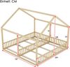 Kinderbett Hausbett aus Kiefernholz, 2-in-1 Design, 204x187x168 cm, natur, ohne Matratze Bild 3