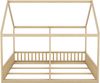 Kinderbett Hausbett aus Kiefernholz, 2-in-1 Design, 204x187x168 cm, natur, ohne Matratze Bild 5