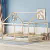 Kinderbett Hausbett aus Kiefernholz, 2-in-1 Design, 204x187x168 cm, natur, ohne Matratze Bild 2