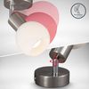 B.K.Licht Wandleuchte LED Deckenleuchte 1-flammig Glasschirm schwenkbar silber-matt BKL1363, LED wechselbar, 3000K - Warmweiß Bild 2