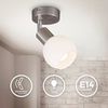 B.K.Licht Wandleuchte LED Deckenleuchte 1-flammig Glasschirm schwenkbar silber-matt BKL1363, LED wechselbar, 3000K - Warmweiß Bild 3