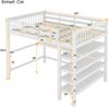 Merax Hochbett 140 x 200 Kinderhochbett mit Ablagefächern und Unterbettschreibtisch, Weiß Bild 4
