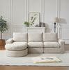 Modulares Sofa 215×160×81cm mit Chaiselongue aus Chenille in Beige – 4 Module, ohne Montage, links oder rechts stellbar Bild 4