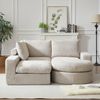 Modulares Sofa 215×160×81cm mit Chaiselongue aus Chenille in Beige – 4 Module, ohne Montage, links oder rechts stellbar Bild 5