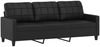 vidaXL 3-tlg. Sofagarnitur mit Kissen Schwarz Kunstleder 3201338 Bild 5