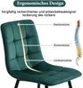 4-teiliges Grün Esszimmerstuhl-Set Samt mit Metallgestell, Küchenstuhl, Loungesessel, komfortabel, robust, elegant, vielseitig Bild 4