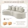 4-Sitzer Sofa B 240 x T 109 x H 60 cm aus Leinenstoff in Beige mit Becherhaltern Bild 5