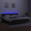 Boxspringbett mit Matratze & LED Stoff Schwarz 200x200 cm, Härtegrad: H2 [3133183] Bild 4
