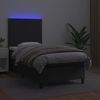 vidaXL Polsterbett mit Matratze & LED Schwarz 90x200 cm Kunstleder [3135801] Bild 4