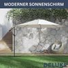 Sonnenschirm rund MARC 350cm Sandweiß UV-Schutz, Kurbelsystem Ampelschirm rund Freiarm Sonnenschirm 350 cm Kurbelschirm Standschirm Sonnenschutz Gartenschirm Balkonschirm klassisch Bild 4