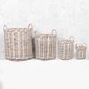 Rattankorb BAKUL rund White-Wash 40cm Durchmesser mit Griffen Aufbewahrungskorb Korb Bild 5