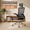 LUTIVO Bürostuhl Ergonomisch & Individuell Anpassbar, Home Office Schreibtischstuhl (Bürostuhl Alpha, Bravo), Einstellung für Sitzhöhe, Kopfstütze, Armlehnen und Rücken Support Bild 2