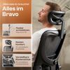 LUTIVO Bürostuhl Ergonomisch & Individuell Anpassbar, Home Office Schreibtischstuhl (Bürostuhl Alpha, Bravo), Einstellung für Sitzhöhe, Kopfstütze, Armlehnen und Rücken Support Bild 3