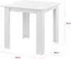 Esstisch Algermissen 80x80x76 cm für 4 Personen Weiß en. casa Bild 3