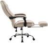 Bürostuhl MEDHA Stoff - 114x67x64, Creme Stoff Metall in Chromoptik Gestell ergonomische Bürostühle Homeoffice Stuhl mit Rollen Bild 2