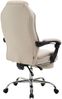 Bürostuhl MEDHA Stoff - 114x67x64, Creme Stoff Metall in Chromoptik Gestell ergonomische Bürostühle Homeoffice Stuhl mit Rollen Bild 5