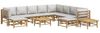 vidaXL 12-tlg. Garten-Lounge-Set mit Hellgrauen Kissen Bambus 3155099 Bild 3