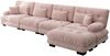 Sofa 4‑Sitzer, modular – Vintage-Chenille Rosa, tiefer Sitz & bewegliche Ottomans,H 81 x T 406 x B 145 cm Bild 5