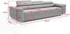 Schlafsofa CARMEN, moderne Couch mit verstellbaren Kopfstützen, ausziehbare Polstercouch, Sofa mit Schlaffunktion, Kronos 42, 90 x 98 x 262 cm Bild 4
