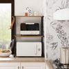 SoBuy KCR08-PF Mikrowellenregal, Spanplatte, Melamin, Braun, 60 x 72 x 36 cm Bild 2