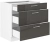 Unterschrank 80 Lara Grau Hochglanz Küchenzeile Küchenblock Küche Soft-Close Bild 2