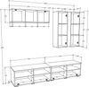 VCM TV-Möbel Arila 918893 Anthrazit / Honig-Eiche H. 200 x B. 190 x T. 40 cm Bild 4
