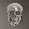 Wanddeko Totenkopf Aluminium Silber 41cm Schädel Modern Wandskulptur Bild 2
