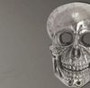 Wanddeko Totenkopf Aluminium Silber 41cm Schädel Modern Wandskulptur Bild 5