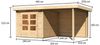 Gartenhaus Kandern 3 - 244x244 cm mit Anbaudach 2,35 m und Rückwand, 28 mm naturbelassen, Karibu Bild 2