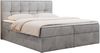 Boxspringbett mit Kopfteil und Topper, Doppelbett - RICO - 140x200cm - Hellgrau Velours - H3 Bild 3
