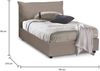 Dmora Queensize-Bett Aconito, Bettkasten mit Kunstlederbezug, 100 % Made in Italy, Öffnung vorne, inklusive Matratze 120 x 200 cm, taubengrau Bild 3