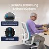 Ergotopia 'PureBack' ergonomischer Bürostuhl mit Lordosenstütze & 4D-Armlehne, Grau, mit Kopfstütze Bild 3