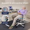 Ergotopia 'PureBack' ergonomischer Bürostuhl mit Lordosenstütze & 4D-Armlehne, Grau, mit Kopfstütze Bild 2