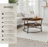 tectake Couchtisch Beistelltisch Cromford 80x46cm (1-St, 1 tlg), Geschwungener Couchtisch im angesagten Industrie-Stil Bild 1