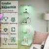 Simurq Glasvitrine Standvitrine mit LED und 1 Glastüren, 4 Lagen Glas Vitrinenschrank (schauvitrine, Glasschrank mit 1 Türen,Schloss,40 x 35 x 163 cm, Sammlervitrine) Bild 3