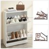 Vasagle 'LBC02WT' Schuhschrank mit 2 Klappen, verstellbare Schuhkommode, für schmale Flure, weiß, 60 x 83,5 x 24 cm (B x H x T), weiß Bild 3