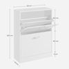 Vasagle 'LBC02WT' Schuhschrank mit 2 Klappen, verstellbare Schuhkommode, für schmale Flure, weiß, 60 x 83,5 x 24 cm (B x H x T), weiß Bild 4