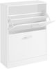 Vasagle 'LBC02WT' Schuhschrank mit 2 Klappen, verstellbare Schuhkommode, für schmale Flure, weiß, 60 x 83,5 x 24 cm (B x H x T), weiß Bild 2